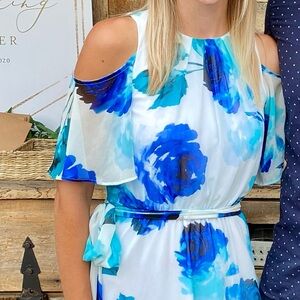 Calvin Klein open shoulder floral dress